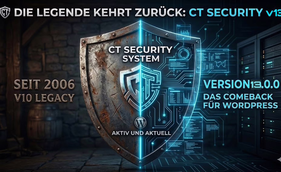CT Security v13 Comeback 2026 – Modernes Schutzschild für WordPress